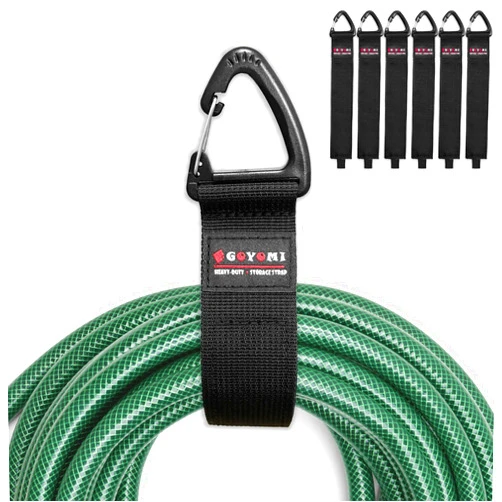 GOYOMI 6 Pcs Extension Cord Holder Organizer, 16'' Hook and Loop Extension Cord Hanger, Heavy Duty Storage Straps for Cords, Cables, Hoses, Rope, RV, Garage Storage and Organization