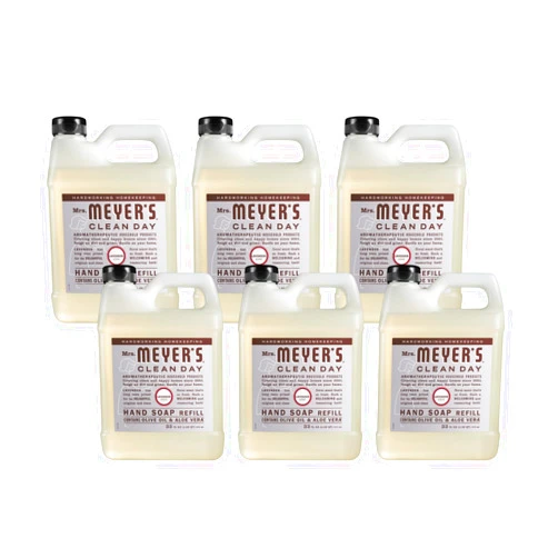 MRS. MEYER'S CLEAN DAY Liquid Hand Soap Refill, Lavender, 33 Fl Oz (Pack of 6)