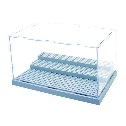 X XIN·SHI Display Case for Minifigures Action Figures Blocks, Display Box for Children,Gray