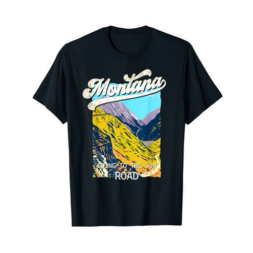 Montana Pride Glacier National Parks Vacation Tee Vintage Going to the Sun Road Montana MT Big Sky Country Tee T-Shirt