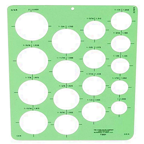 Generic C Thru By Westcott Stencil/Drawing Template, Circle Arrow, Various, PVC, 1 EA - T-801