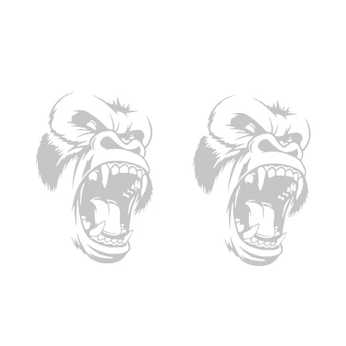 Home Grown Claremore 2 Pack - Mad Gorilla Silverback - King of The Jungle - Decal Vinyl Sticker Graphics for Car Truck SUV Van Window Laptop Tumbler 7.8 Inches Wide by 11 HGC2288B.090 Silver Grey Metallic