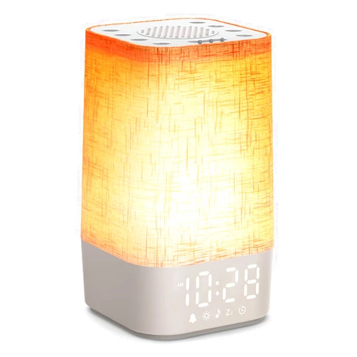 APUZOM Sound Machine White Noise Machine with 30 Soothing Sounds, Sleep Timer, Dimmable Bedside Lamp Night Light Clock, Sunrise Alarm Clock Wake Up Light for Bedrooms, Baby, Kids, Adults, Heavy Sleepers