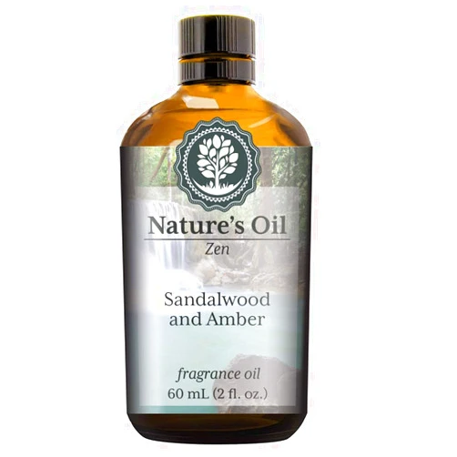 Nature's Oil Sandalwood and Amber Fragrance Oil (60ml) for Diffusers, Soap Making, Candles, Lotion, Home Scents, Linen Spray, Bath Bombs, Slime