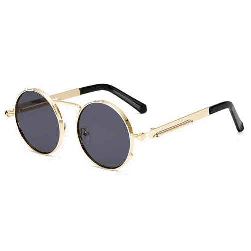 Kyiduo Retro Round Circle Metal Frame Steampunk Sunglasses for Women Men3334