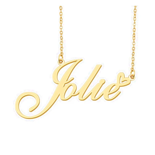 Aoloshow Personalized Heart Name Necklace Gold Custom Any Names Stainless Steel Jewelry for Womens Graduation