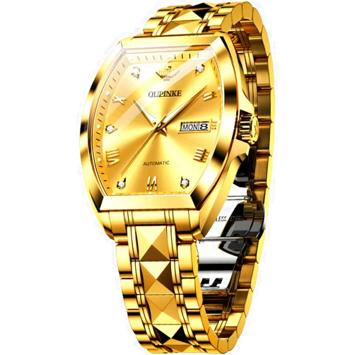 OLEVS OUPINKE Men's Skeleton Mechanical Watches Luxury Dress Automatic Self Winding Sapphire Crystal Waterproof Tungsten Steel Band Wrist Watches
