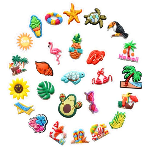 Lixx Sea Animals Shoe Decoration Charms Cute Ocean Animal Shoe Accessories 28 Pcs for Clogs Croc Bubble Slides Sandals Bracelet Wristband