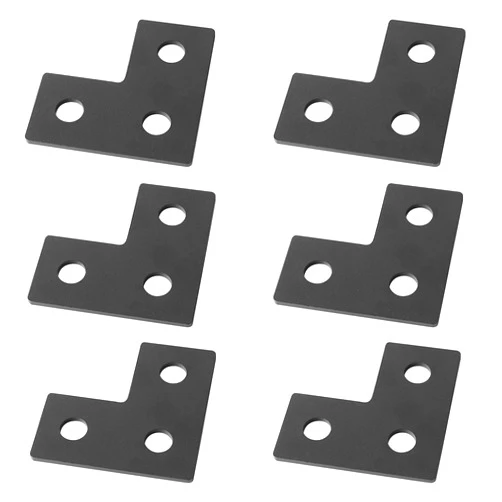 XIHUWZ 8 Pack 3 Hole L Shaped Flat Plate Connector Fitting Bracket Brace Fit for 1/2