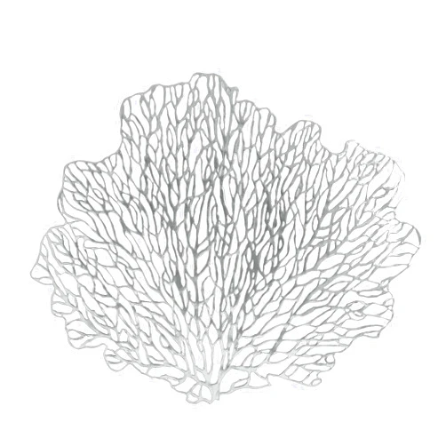 Home Details 4 Pack Coral Shape Placemat, Kitchen, Dinning Room, Place Setting, Décor, Silver