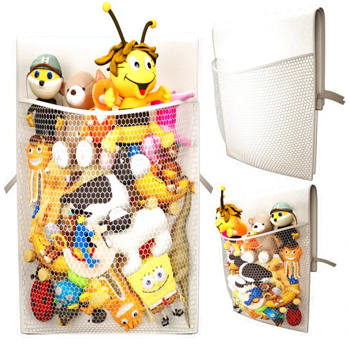 Honeyera Stuffed Animal Storage Pocket for kids chair, Net & Hammock Holder: Perfect Toy Hammock Organizer for All Plushie & Large Hanging Corner Ideas and Plush Animals Stuff, Stuffed Animal Holder, White