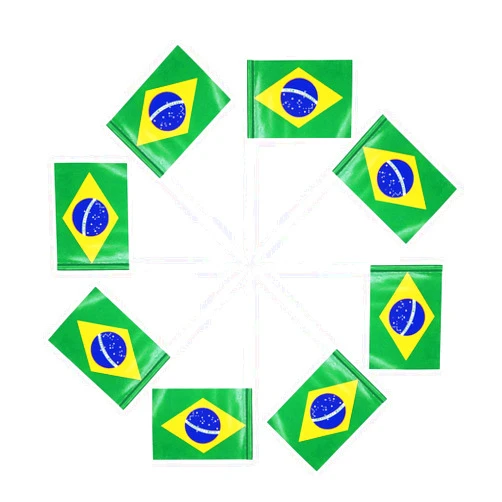 YIPING 100Pcs Brazilian Toothpick Flag,Mini Brazilian Flag Cupcake Decoration,Theme Party Birthday Cocktail Fruit Cake Patriotic Decoration Brazilian Flag Toothpick Flag