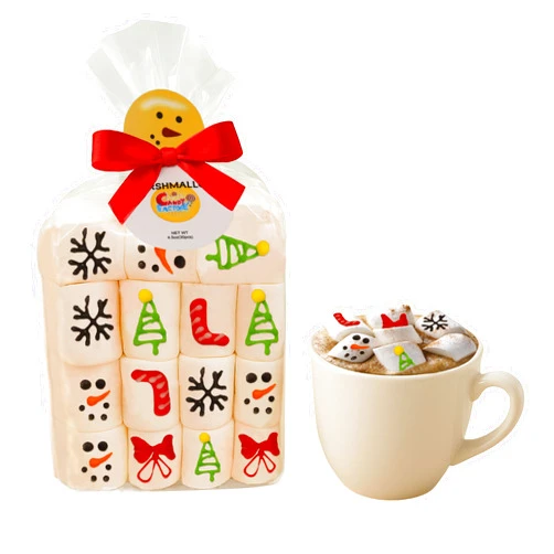 Sarah's Candy Factory 30 Count Marshmallow Gift Pack, Soft & Fluffy Vanilla Marshmallows, Festive Holiday Treats, Cute Snowman Packaging, Perfect for Gifting, Hot Chocolate, & Stocking Stuffers, 4.5 OZ 30 count