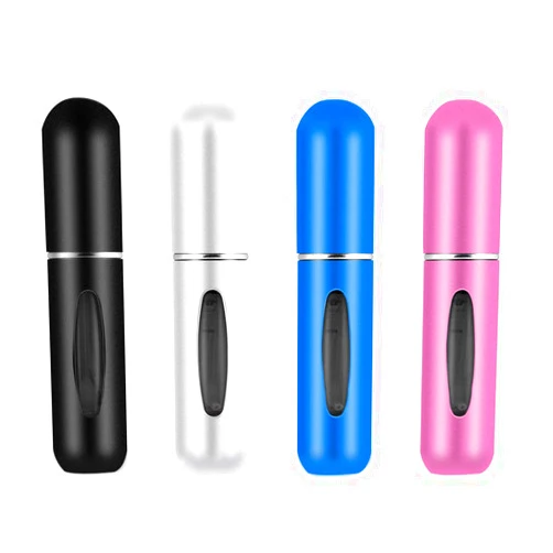 BeautyChen Refillable Perfume Bottle Portable Travel Mini Fragrance Bottles Empty for Perfume 5ml Pocket Perfume Atomizer Container Scent Pump Case for Traveling Outgoing 4Pack