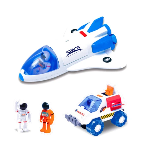 ASTRO VENTURE Space Playset - Toy Space Shuttle & Space Rover with Lights and Sound & 2 Astronaut Figurine Gift Toys for Boys and Girls