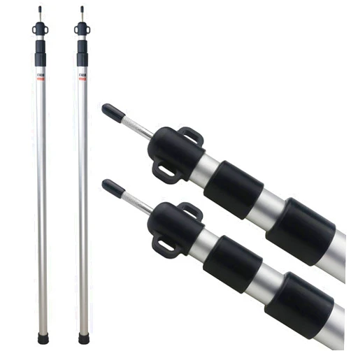 Sunnyglade 2 Pcs Adjustable Tarp Poles, Silver , Telescoping Aluminum Rods Portable Awning Poles for Camping,Backpacking,Hiking(Set of 2)