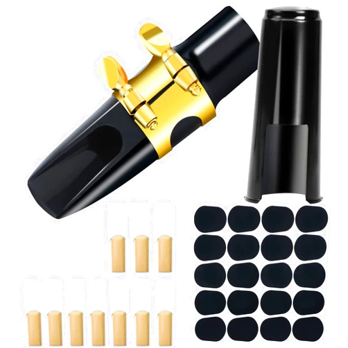 Gyepin 31 Pieces Alto Saxophone Mouthpiece Kit Includes Saxophone Mouthpiece with Metal Ligature,Saxophone 2.5 Reeds Cushions and Plastic Cap