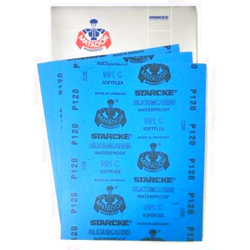 JTS Matador Waterproof Abrasive Wet or Dry Sandpaper 5 Sheets 120 Grit 9