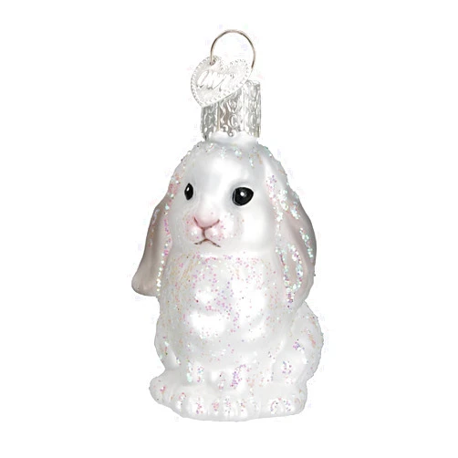 Old World Christmas Ornaments White Baby Bunny Glass Blown Ornaments for Christmas Tree