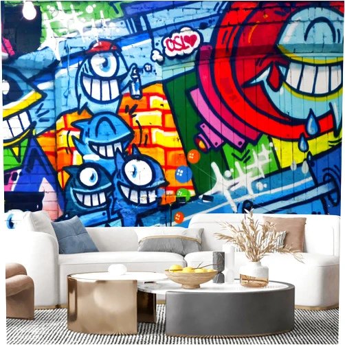 SIGNFORD Wall Mural Colorful Graffiti Removable Wallpaper Wall Sticker for Bedroom Living Room - 120