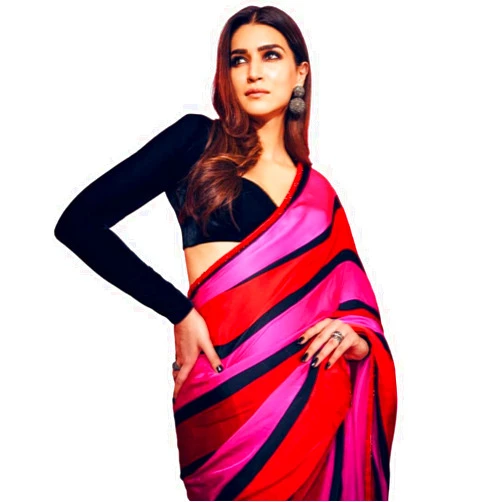 Be4Me.com Alia bhatt Saree celebraty inspired sari Bollywood partywear Satin and Georette Printed saree (unstitch Blouse)
