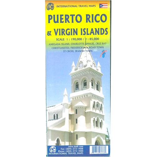 ITMB Publishing Ltd Puerto Rico & Virgin Islands Travel Ref. Map 1:190,000/85,000
