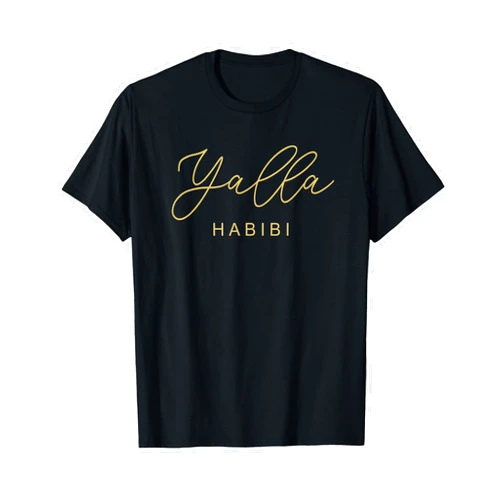 Yallah Habibi Font Arabic Islam Design & Gifts Yalla Habibi Typeface Arabic Arab Sweetheart Islam Muslim T-Shirt