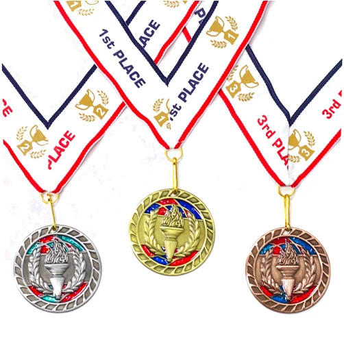 All Quality 1st 2nd 3rd Place Victory Award Medals - 3 Piece Set (Gold, Silver, Bronze) includes Ribbon