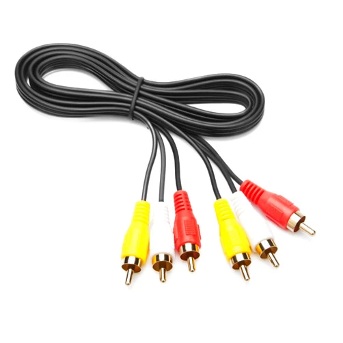 Tengchi 3 RCA Male to Male Composite Cable （ 6 Feet） for Connecting Audio Video Components AV Male to Male Cable for Home Theater amp; Stereo Systems - 5 Packs