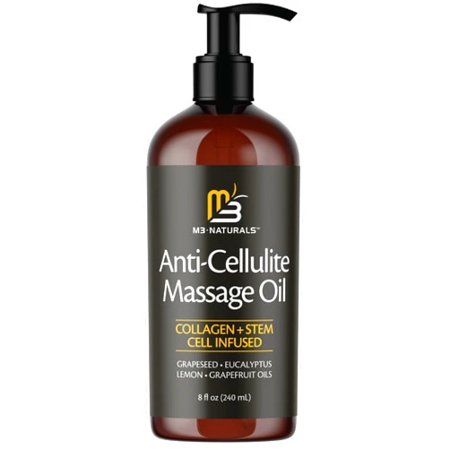 M3 Naturals Anti Cellulite Massage Oil for Massage Therapy - Collagen and Stem Cell Skin Tightening Cellulite Cream for Women - 8 Fl Oz by M3 Naturals