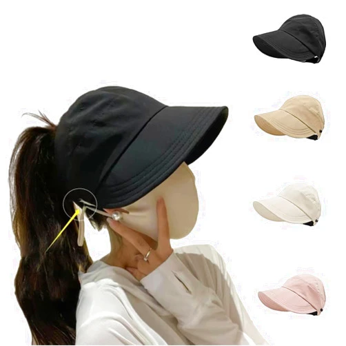 Bonvince Sun Hats for Women Wide Brim UV Protection Hollow Top Sun Hat Summer Beach Packable Visor