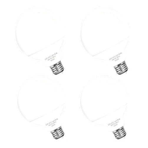 EvaStary G25 LED Vanity Globe Light Bulb, 60W Equivalent Incandescent Bulbs for Vanity Bathroom Mirror Light Bulb, 3000K Soft White E26 Base Makeup Mirror Lights, Not-Dimmable Christmas Decor Lighting, 4 Pack