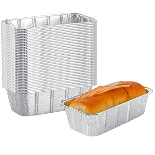 DCS Deals Multi Pack of Disposable Aluminum Foil loaf Bread Pans | 2-Lb Capacity | Superior Heat Conductivity for Evenly Baked Cakes, Breads, Standard Size - 8.5 X 4.5 X 2.5 Inch - 50-Pack