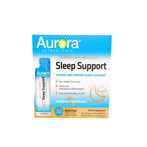 Vida Lifescience Aurora Nutrascience, Ultra-Liposomal Sleep Support, Includes Melatonin, L-Theanine, GABA & Calming Herbs, Single Serve Liquid Packets