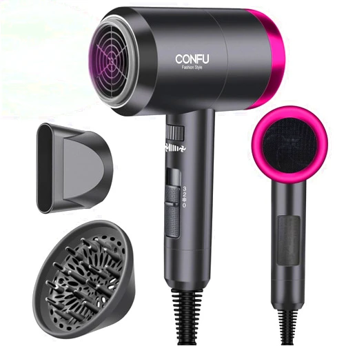 WAYBO Hair Dryer with Diffuser, Professional Salon Negative Ions Blow Dryer Powerful 1600W for Fast Drying, 3 Heating & Infinity Speed, with Constant Temperature, No Hair Damage, Low Noise
