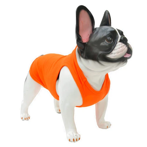 Lovelonglong 2019 Summer Pet Clothing, Dog Clothes Blank T-Shirts Ribbed Tanks Top Thread Vests for Large Medium Small Dogs 100% Cotton Orange M