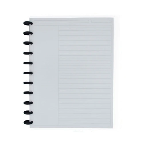 Eleven Discs Discbound Notebook, Letter Size, 1mm Poly Cover, Heavyweight Paper, 40 Margin Ruled Sheets (Translucent)