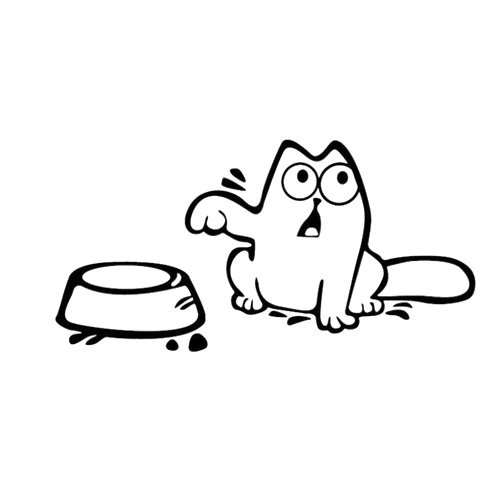 SPPRANDOM (Simon's Cat Decal Hungry Feed Me!) Funny Cat Car Stickers -White