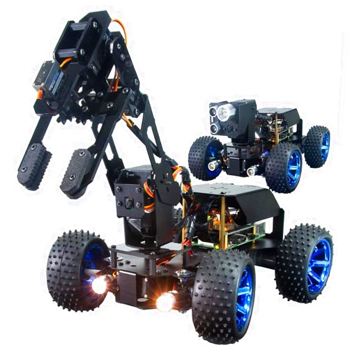 Adeept PiCar-Pro Compatible with Raspberry Pi Robot Kit Programming 2-in-1 Robotic with 4-DOF Robotics Arm, Electronic DIY Smart Car Kit for Teens Adults for RPi 4B Model 3B 3B+