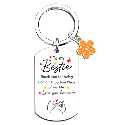 Lelekdo Keychains for Women Friendship Gift for Women Bestie Gifts for Women Christmas Keychain for Female Friend Bestie Sister Unique Birthday Gift for Best Friend Sister Friendship Keychain