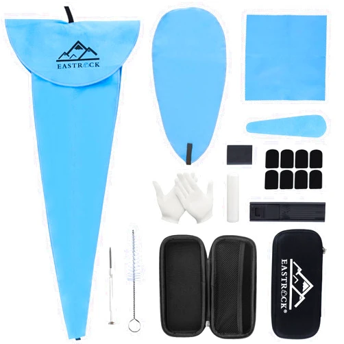 EASTROCK Saxophone Cleaning Kit with EVA Case for Alto Tenor Sax Clarinet Flute and other Wind & Woodwind Struments,Including Sax Cleaning Swab(4pcs),Mouthpiece Brush