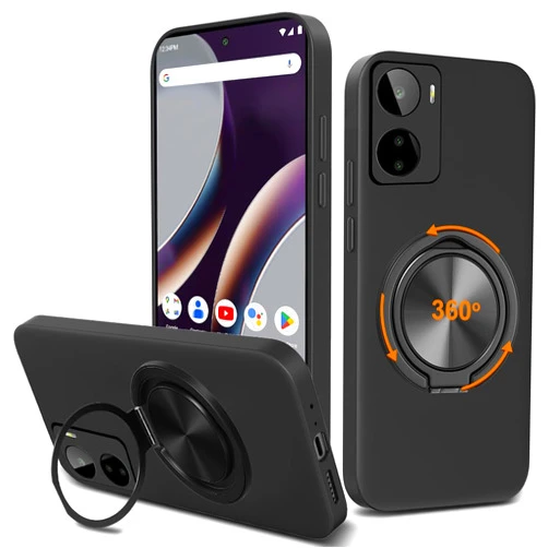 Nijiadi Compatible for BLU G93 Phone Case, 360° Rotatable Ring Holder Kickstand/Stand Silicone TPU Silm Fit Shockproof Protective Cover Case for BLU G93 - Black