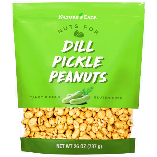 Nature's Eats Nature’s Eats Dill Pickle Peanuts 26 Oz - Tangy Dill Pickle Flavor - Crunchy Seasoned Peanuts - Savory Snack Nuts - Value Size 26 Oz - Party Ready Snack Pantry Staple