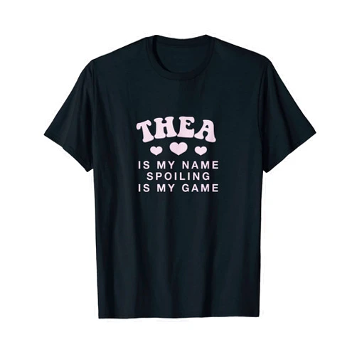 Witty Customized Lovers Nickname Thea Is My Name Personalized Funny Couples Name Tag T-Shirt