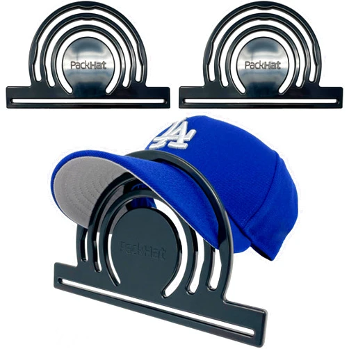 PackHat Hat Brim Bender (2-Pack) - Triple XL Curving Slots with Integrated Straightener for Convenient Hat Bill Shaping, Perfect Cap Curver Band, Steaming Safe - USA Patent Pending, Black