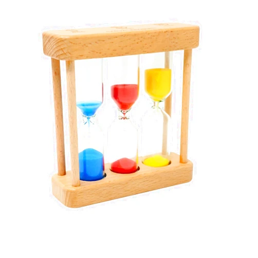 Honbay 1PCS 1-3-5 Minute Sand Hourglass Timer Wood Frame Mini Sand Clock Timer Small Table Decoration for Home Kitchen Office or Classroom Game