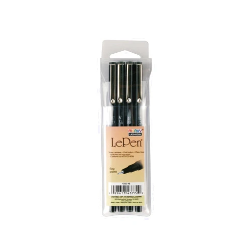 Marvy Uchida Uchida Of America 4300-4B 4-Piece 0.3 Point Size Le Pen Drawing Pen Set, Black