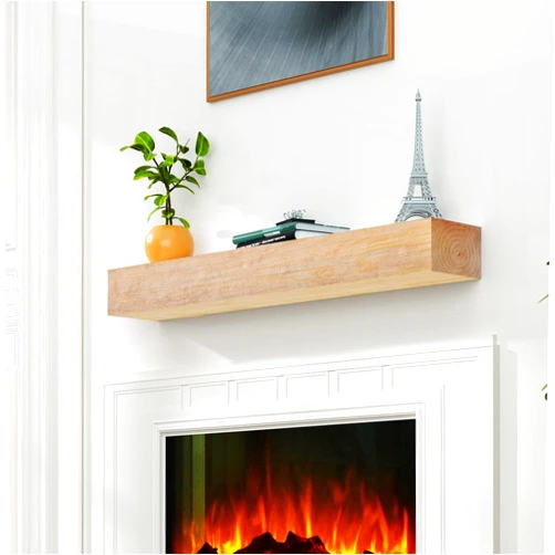 LOVMOR Floating Fireplace Mantel-84in Wood Mantels for Over Fireplace,Wall Mount Fireplace Mantel Shelves,Natural Mantels Over Fireplace | 48
