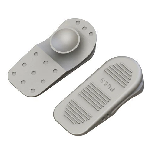 QYESWHSR Door stoppers, 2 Pack Security Door Stoppers for Bottom of Door, Rubber Door Stopper with Bottom Suction Cup Door Wedge Stopper, Heavy Duty Floor Door Stop Non-Scratching for Home Office Gray