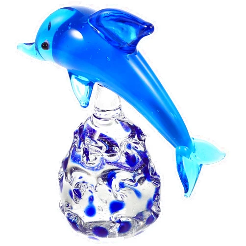 FOMIYES Glass Dolphin Desktop Decor Glass Dolphin Ornament Little Dolphin Ornament Glass Puppet Dining Table Adorable Glass Dolphin Decoration Glass Dolphin Decor